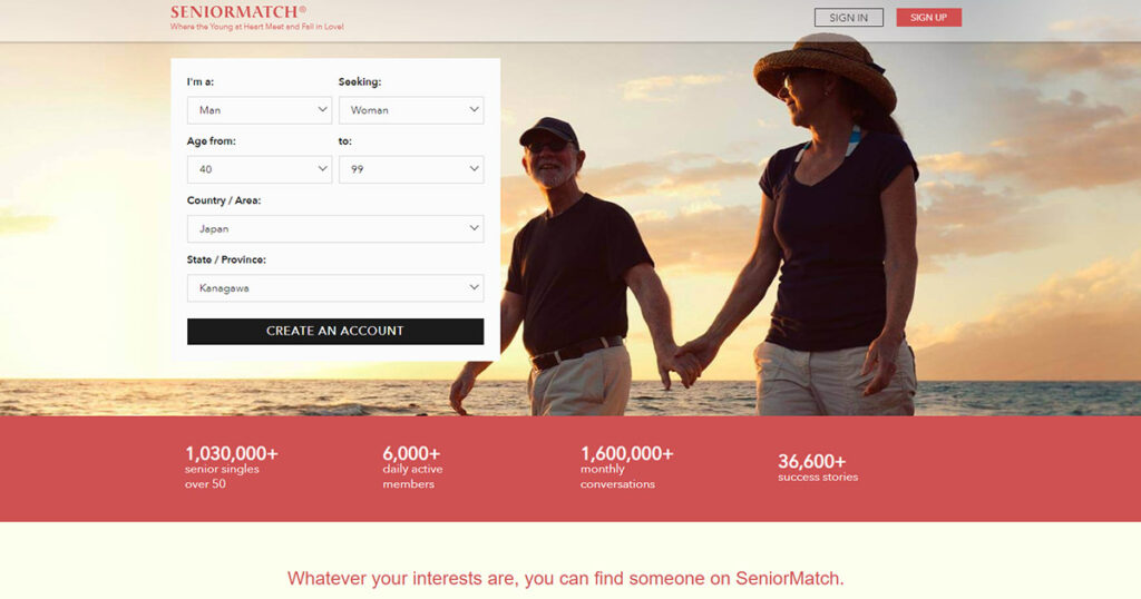 SeniorMatch - best dating site for seniors in the UK