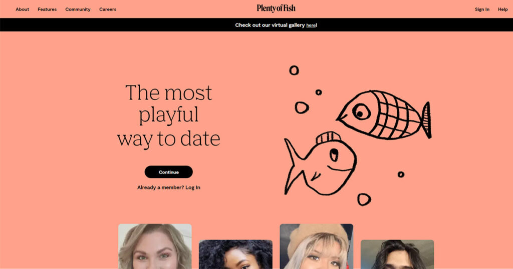 Plenty Of Fish homepage